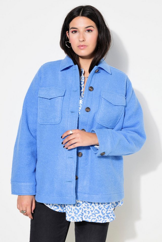 Studio Untold Sommerjacke Hemdjacke Wide Shape Wolloptik von Studio Untold