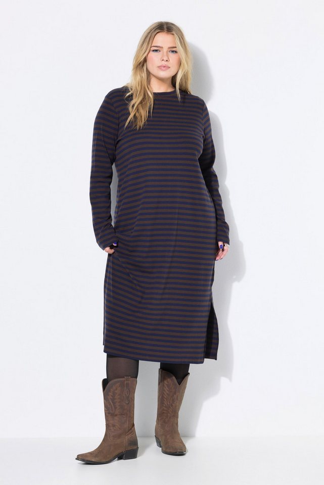 Studio Untold Jerseykleid Maxikleid Rippjersey mit Ringeln Langarm von Studio Untold