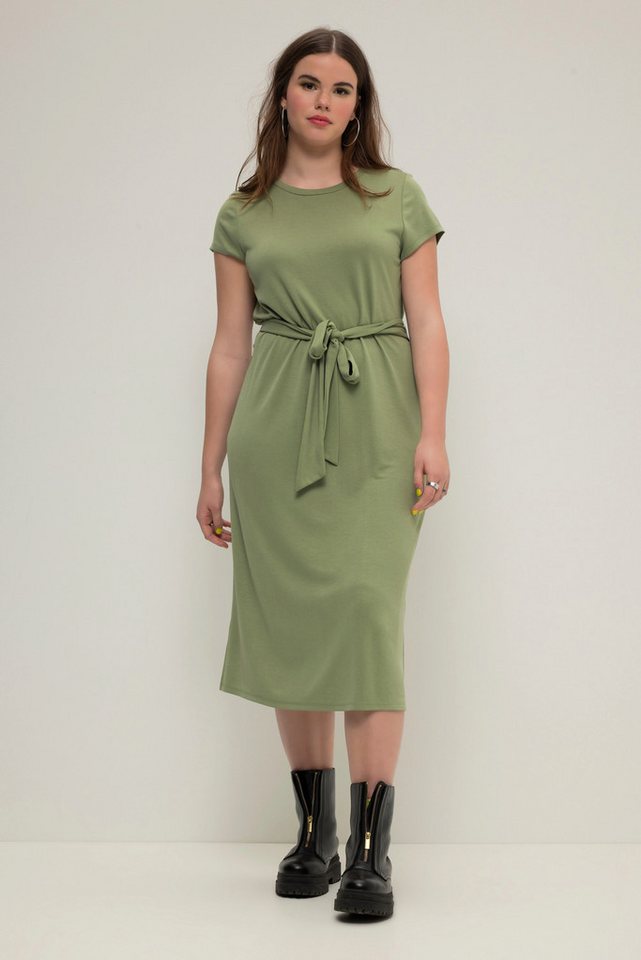 Studio Untold Jerseykleid Midikleid A-Line Jersey Rundhals Halbarm von Studio Untold