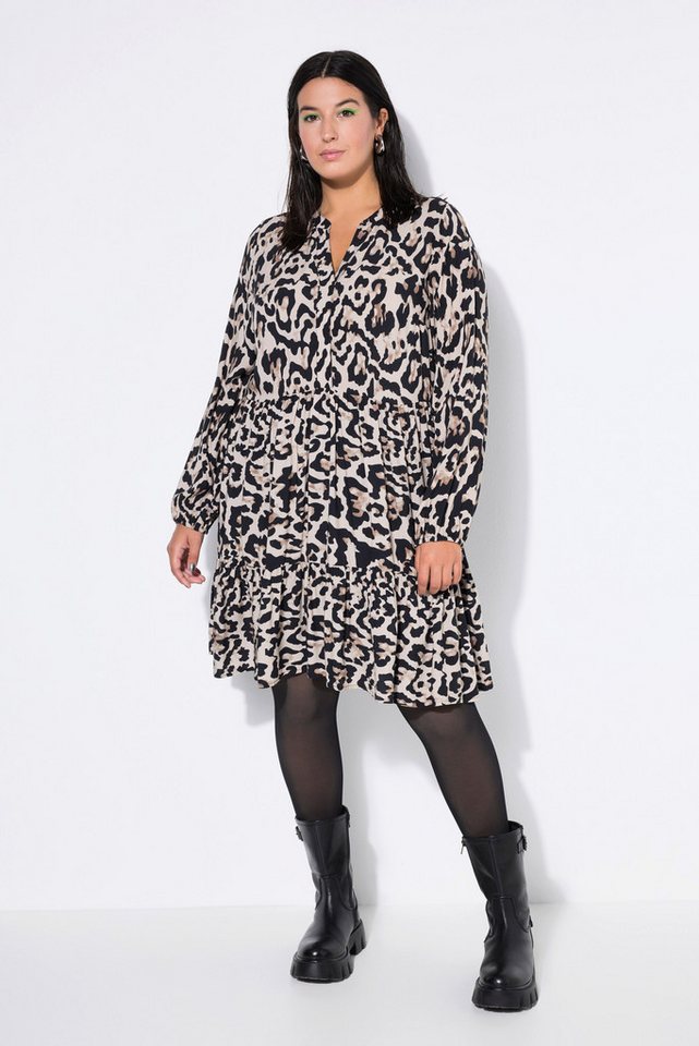 Studio Untold Jerseykleid Minikleid Leo V-Ausschnitt Volants von Studio Untold