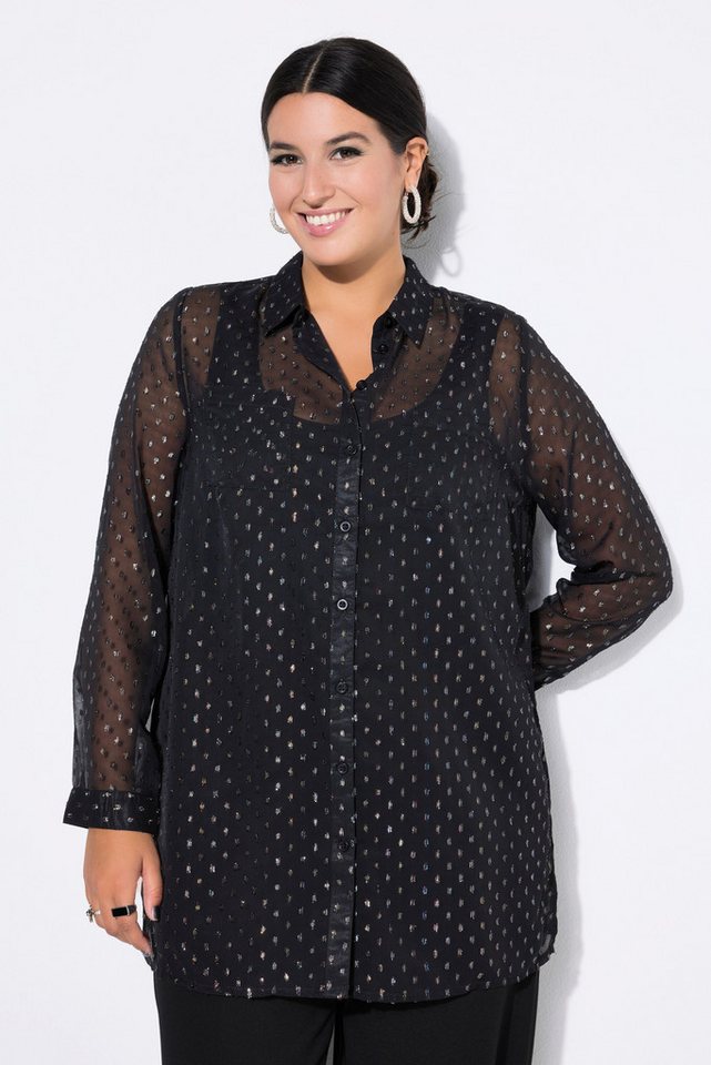 Studio Untold Longbluse Hemdbluse Straight Shape Chiffon mit Glitzer von Studio Untold