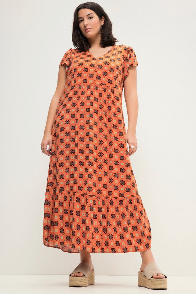 Studio Untold Maxikleid Maxikleid A-Line Alloverprint V-Ausschnitt von Studio Untold