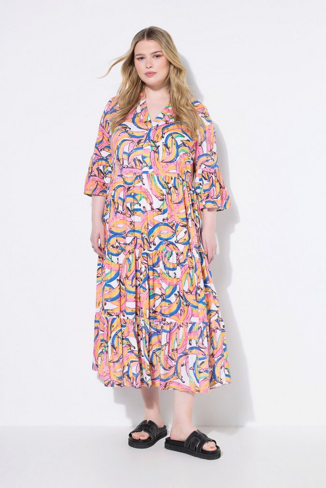 Studio Untold Maxikleid Maxikleid Bananen-Print Volants von Studio Untold
