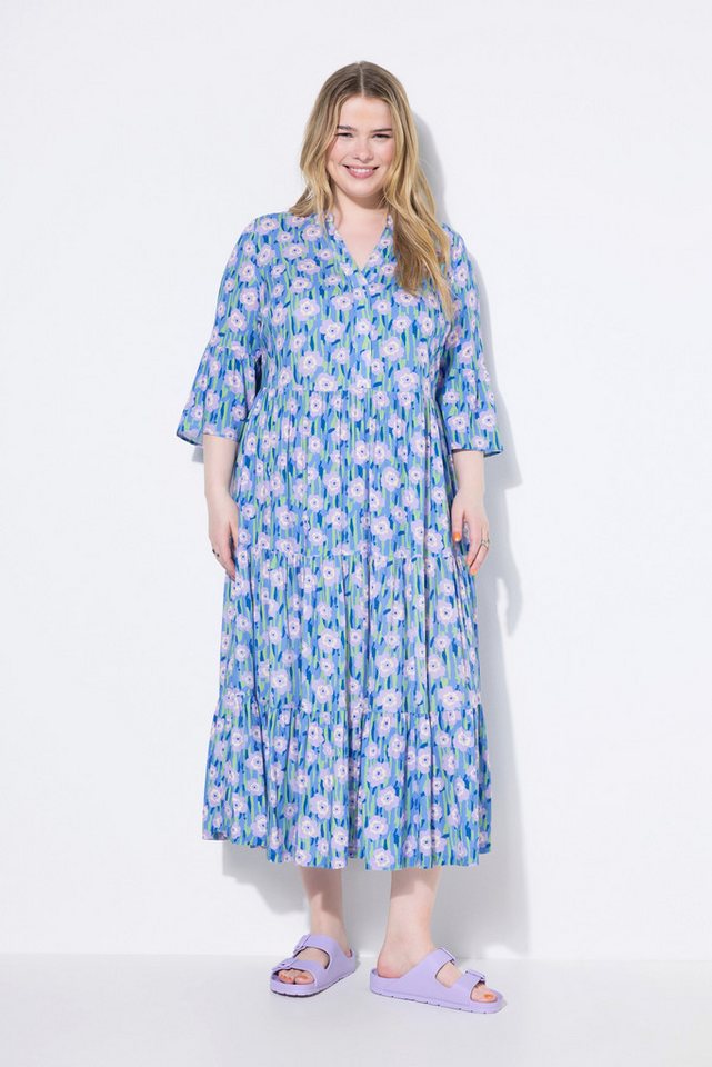 Studio Untold Maxikleid Maxikleid Flower-Print Volants von Studio Untold