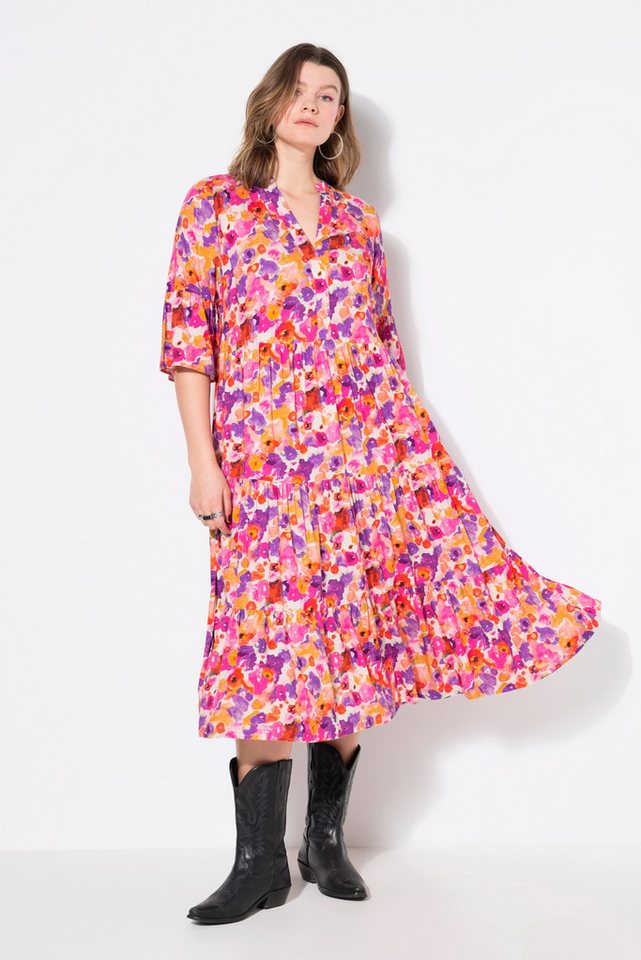 Studio Untold Maxikleid Maxikleid Flower-Print Volants von Studio Untold