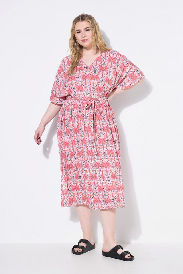 Studio Untold Midikleid Kaftankleid A-Line Midilänge Bindegürtel von Studio Untold