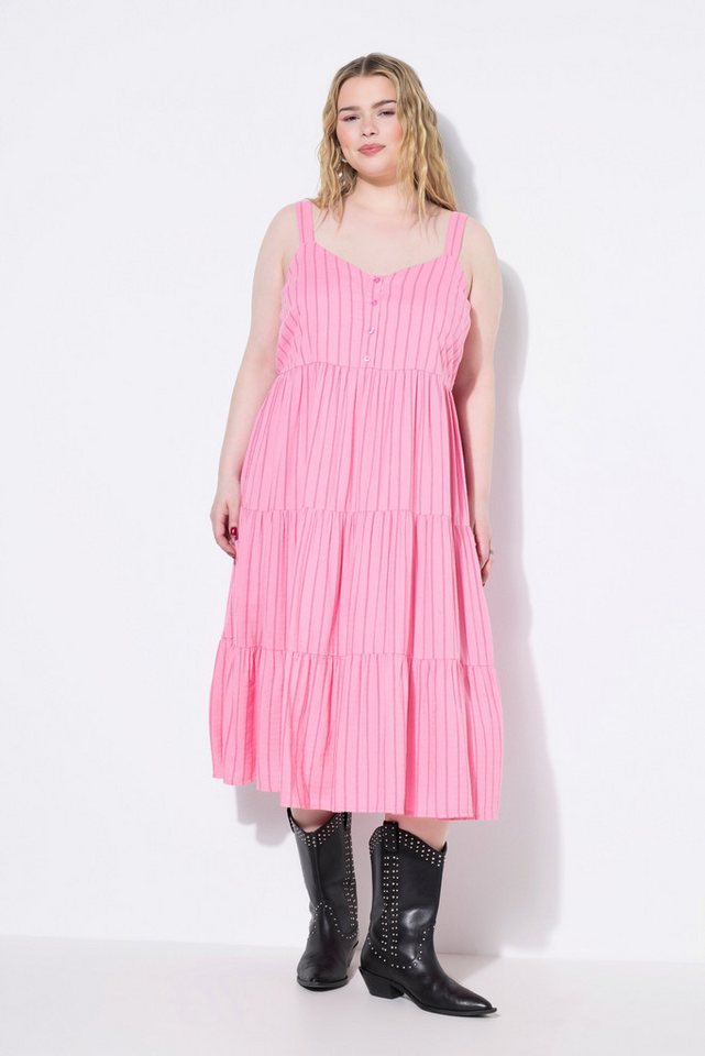 Studio Untold Midikleid Midikleid A-Line Streifen Volants von Studio Untold