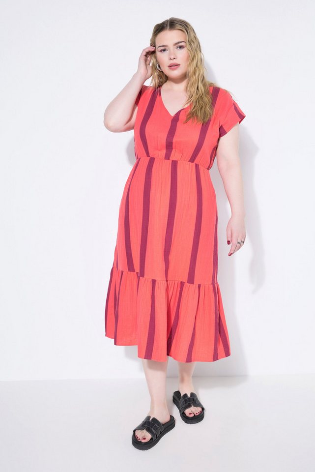 Studio Untold Midikleid Midikleid A-Line Musselin Streifen von Studio Untold