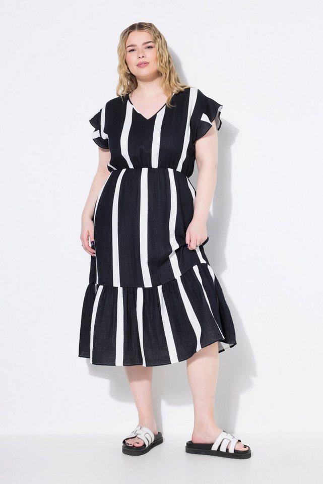Studio Untold Midikleid Midikleid A-Line Musselin Streifen von Studio Untold