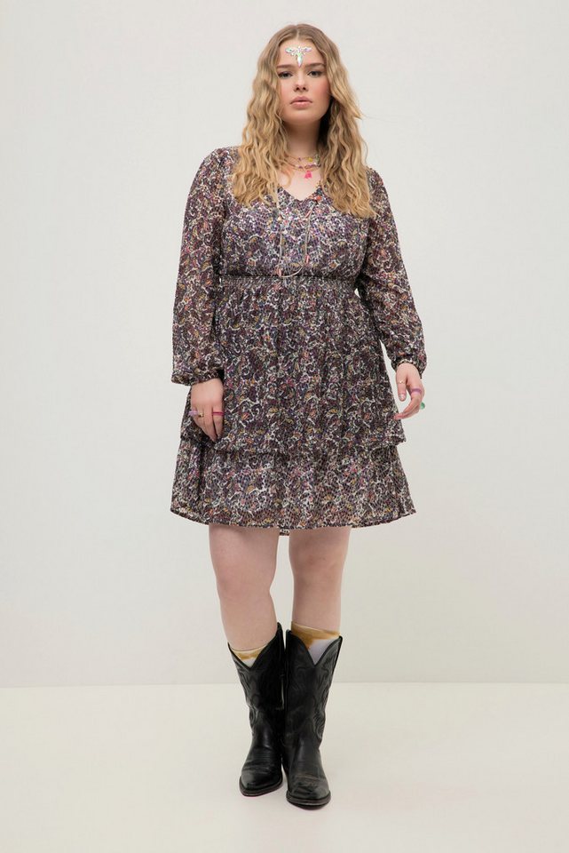 Studio Untold Minikleid Minikleid A-Line Paisley Print Volants Langarm von Studio Untold