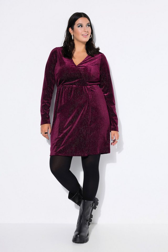 Studio Untold Minikleid Samtkleid A-Line Glitzereffekt Wickeloptik Langarm Studio Untold Minikleid Samtkleid A-Line Glitzereffekt Wickeloptik Langarm von Studio Untold