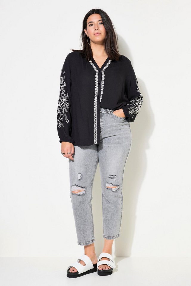 Studio Untold Regular-fit-Jeans Mom-Jeans Wide Legs 5-Pocket destroyed von Studio Untold