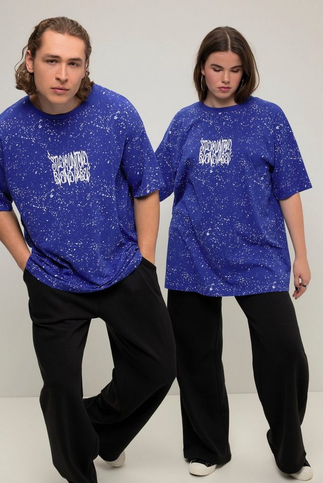 Studio Untold T-Shirt T-Shirt oversized Sprenkel Rücken Print Rundhals von Studio Untold