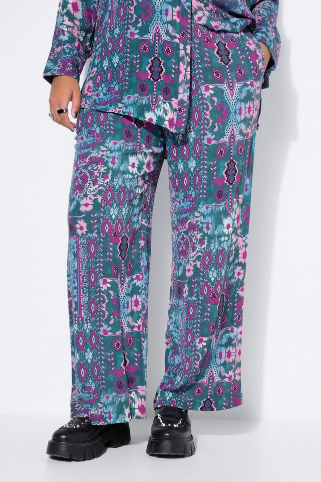 Studio Untold Schlupfhose Hose Wide Legs Strukturware Flower-Print von Studio Untold