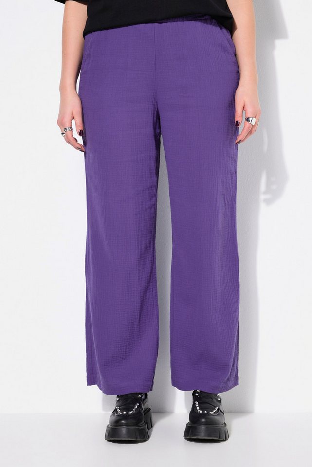 Studio Untold Schlupfhose Hose wide Legs Musselin Elastikbund von Studio Untold