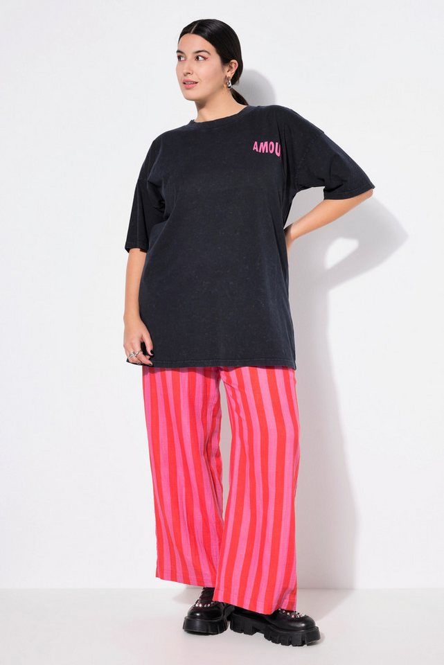 Studio Untold Schlupfhose Hose wide Legs Musselin Streifen Elastikbund von Studio Untold