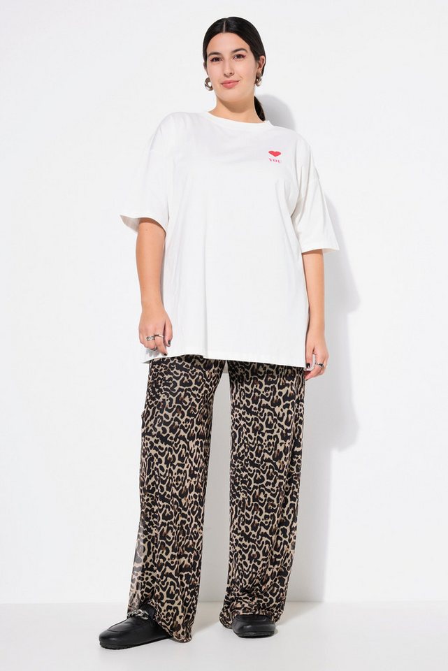 Studio Untold Schlupfhose Mesh-Hose wide Legs Leo-Print von Studio Untold