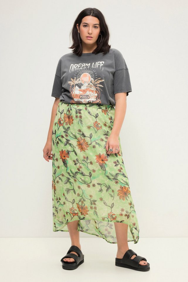 Studio Untold Schlupfrock Midirock A-Line Chiffon Flowerprint Elastikbund von Studio Untold