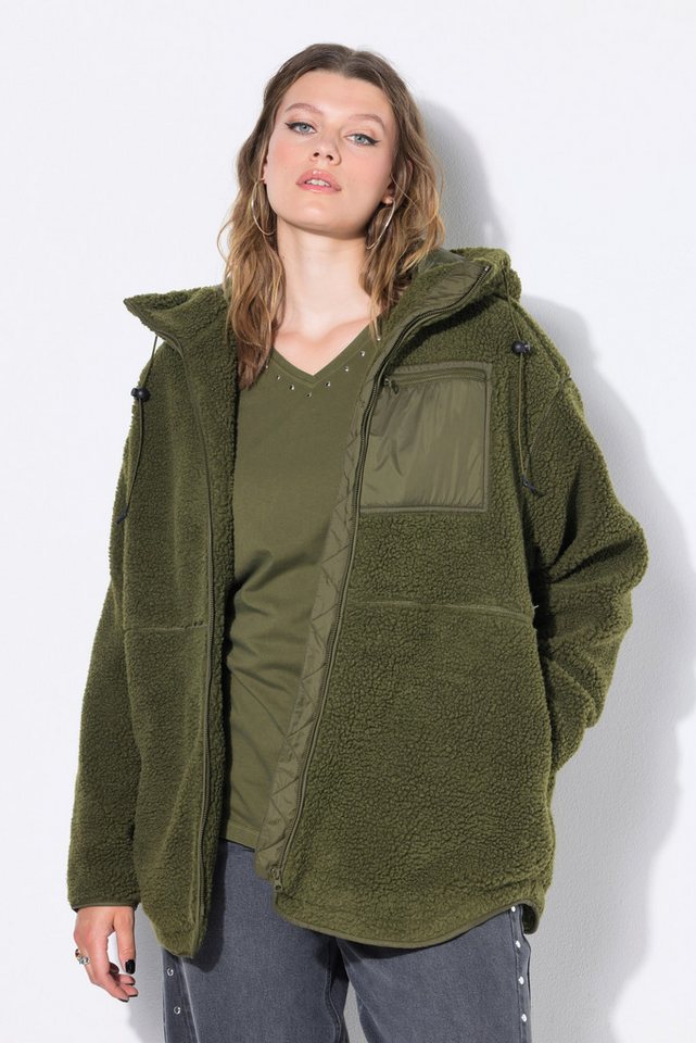 Studio Untold Softshelljacke Teddyjacke oversized Kapuze Langarm von Studio Untold