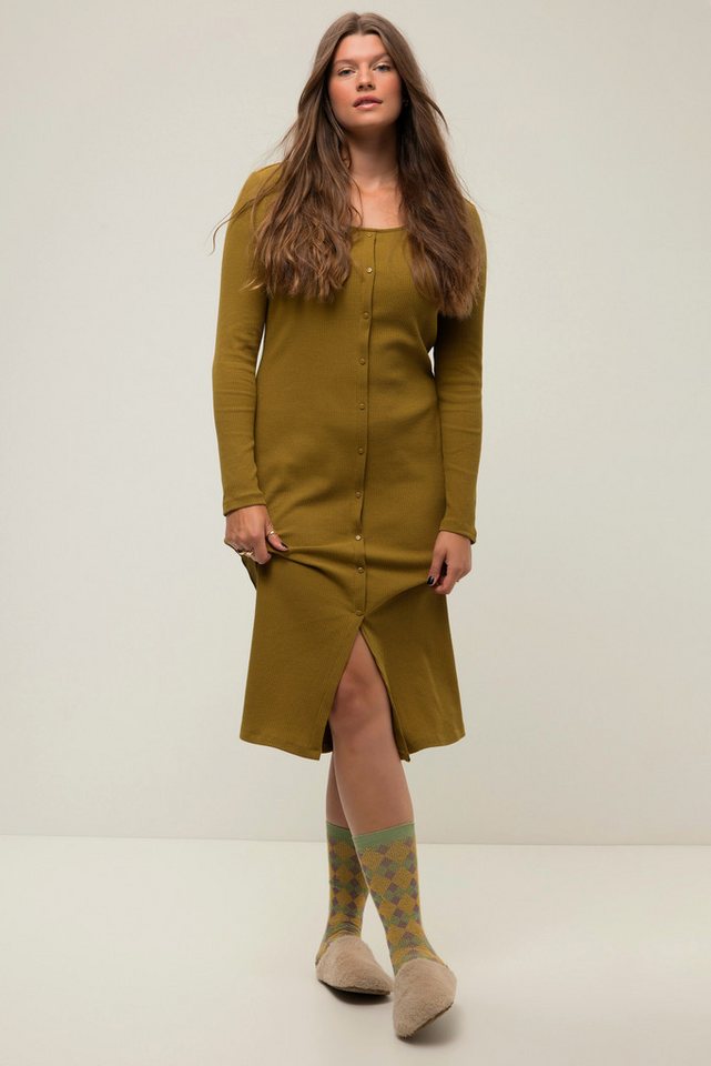 Studio Untold Midikleid Kleid Slim Shape Rippjersey Carree-Ausschnitt von Studio Untold