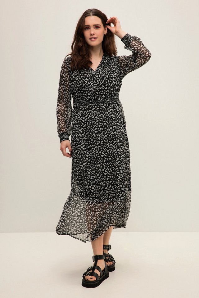 Studio Untold Maxikleid Maxikleid A-Line Totenkopf Print V-Ausschnitt von Studio Untold