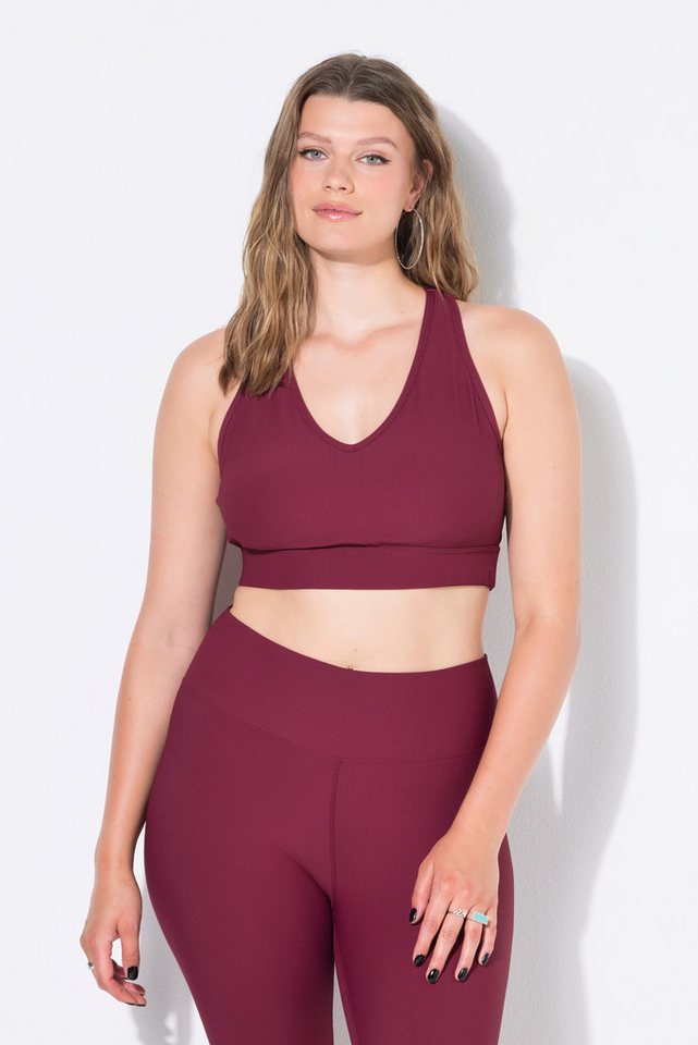 Studio Untold Sport-BH Ripp-Bustier Rippjersey gekreuzte Rückenträger von Studio Untold