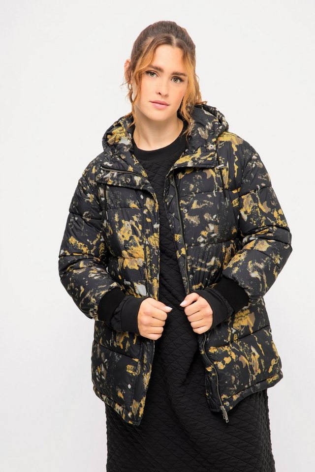 Studio Untold Steppjacke Steppjacke oversized Allover-Print Kapuze von Studio Untold