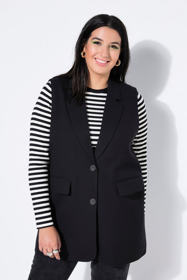 Studio Untold Steppweste Anzugweste oversized Rückenschlitz mit Knopf von Studio Untold