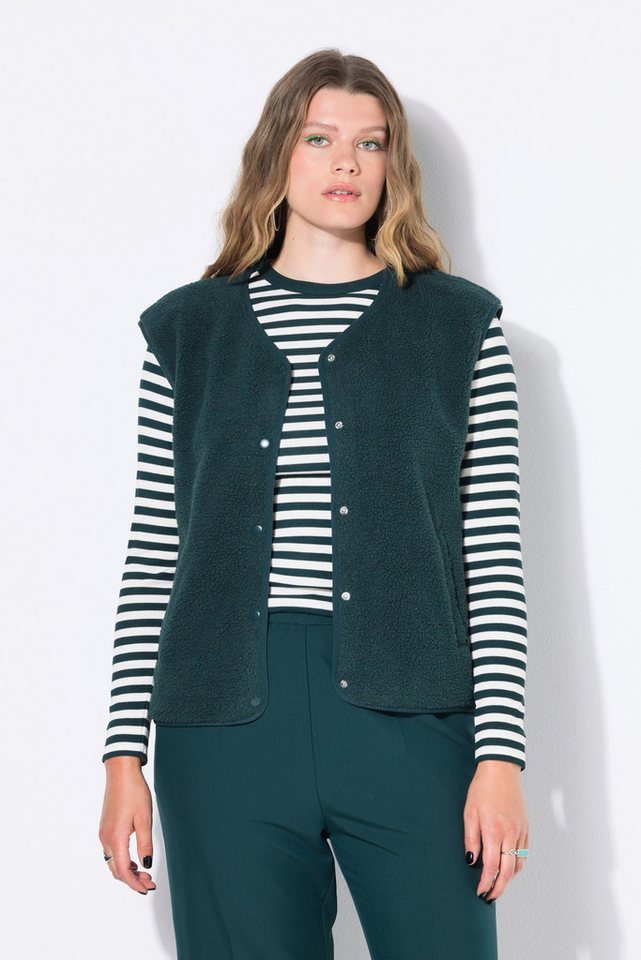 Studio Untold Steppweste Teddyweste cropped Druckknöpfe von Studio Untold