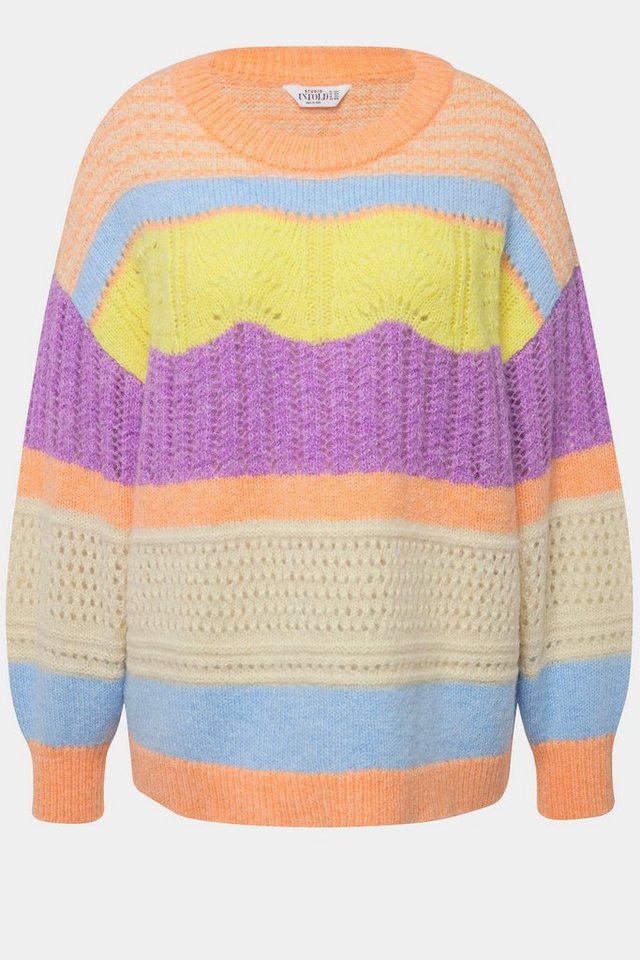 Studio Untold Strickpullover Pullover Boxy Shape Ringel Rundhals Langarm von Studio Untold