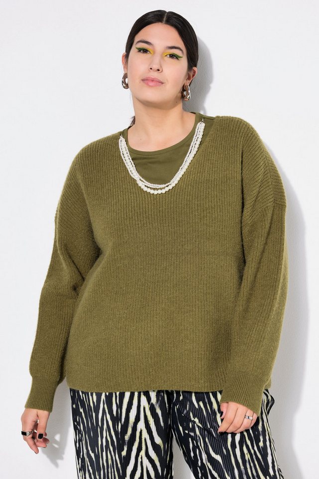 Studio Untold Strickpullover Pullover Boxy Shape weicher Rippstrick von Studio Untold