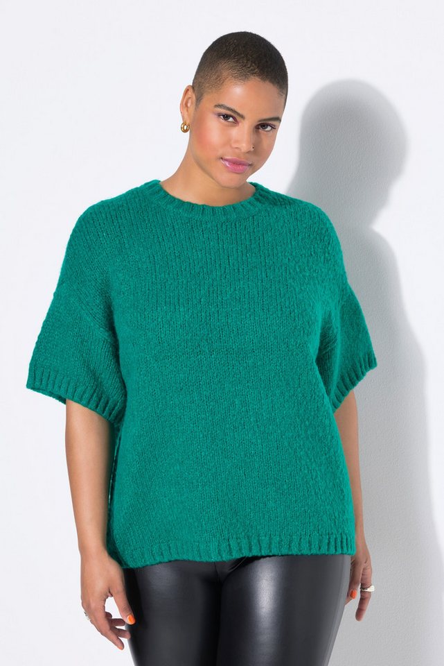Studio Untold Strickpullover Pullover Oversize Shape Fancy-Strick Halbarm von Studio Untold