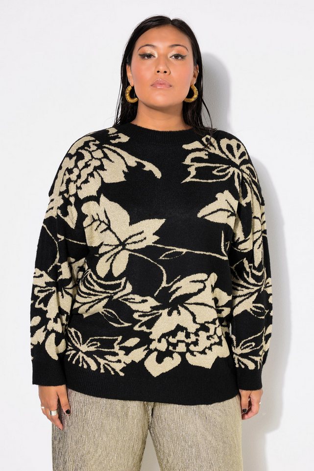 Studio Untold Strickpullover Pullover oversized Flower-Glitzermuster von Studio Untold