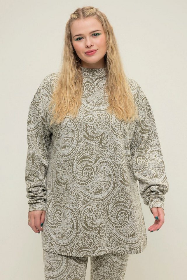 Studio Untold Sweatshirt Longsleeve oversized Glitter Paisley Stehkragen von Studio Untold