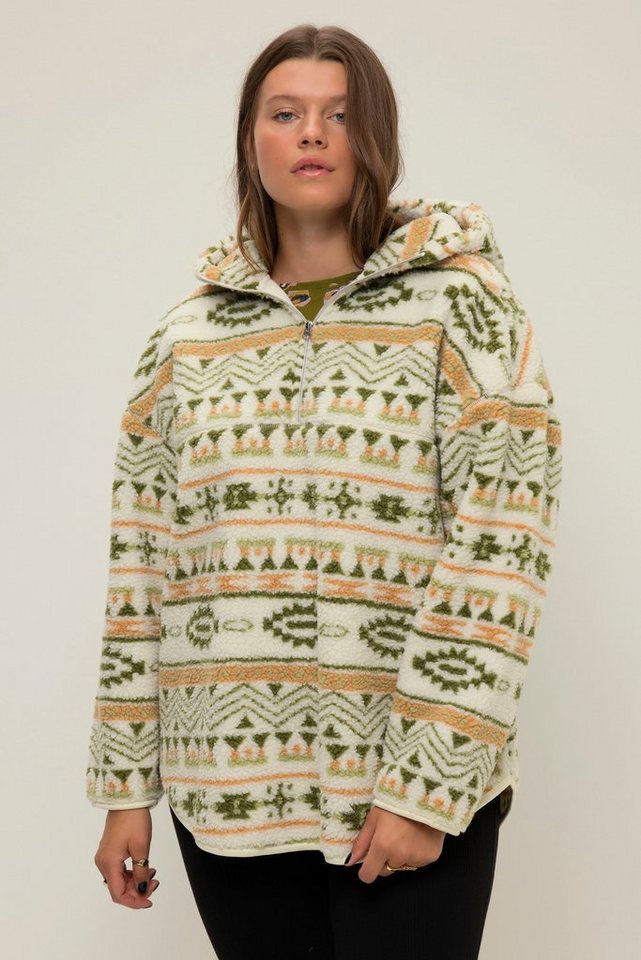 Studio Untold Sweatshirt Teddyfleece-Hoodie oversized Print Kapuze Langarm von Studio Untold