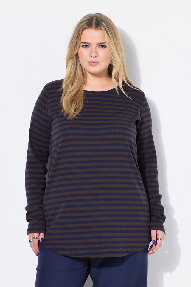 Studio Untold T-Shirt Ringelshirt Wide Shape Rippjersey Langarm von Studio Untold