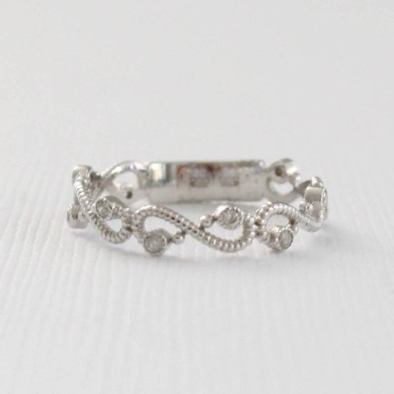 Diamant Eternity Stack Ring in 14K Rose, Weiss Und Gelb Gold von Studio1040