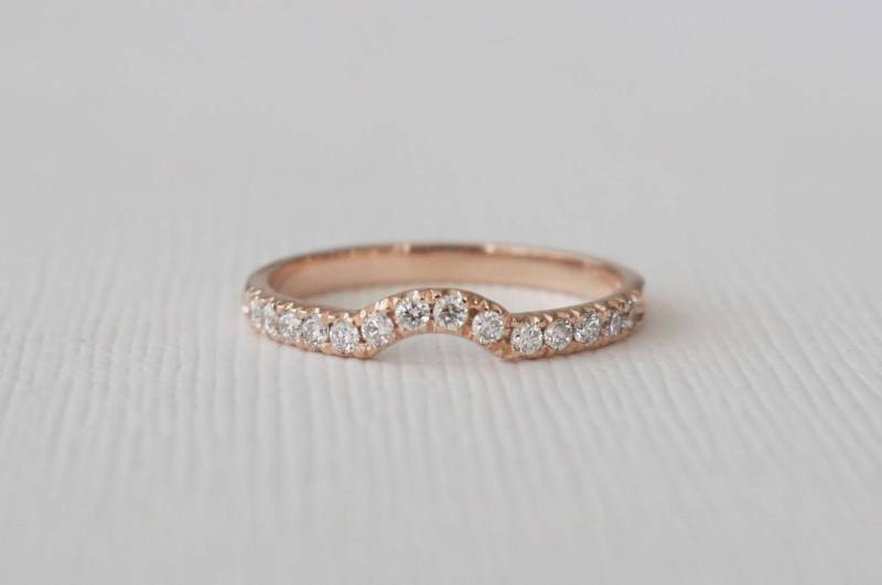 Handgefertigter Ehering Aus 14K Rosegold Mit Diamant | 0.21 Ct von Studio1040