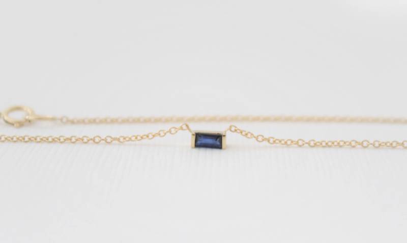 Saphirkette Im Baguetteschliff Aus 14K Gelbgold von Studio1040