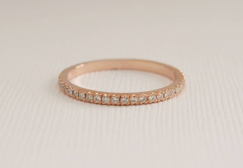 Volle Ewigkeit 1.8 Mm Diamant Ring, Stapelring in 14K Rosegold von Studio1040