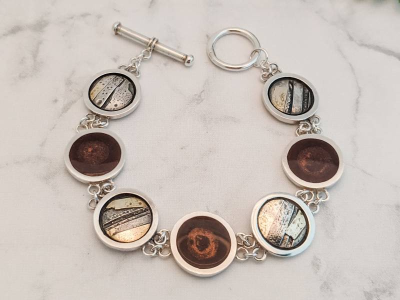 sterling Silber, 18 K Gold Und Harz Armband sterling Silber, 18 K Gold Und Harz Armband von Studio309Designs