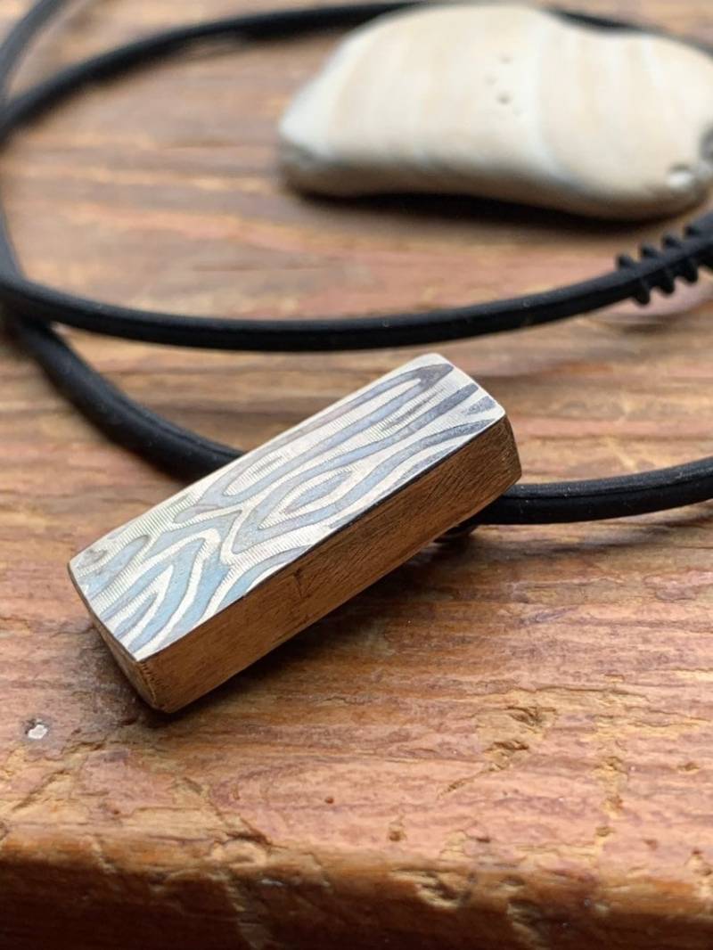 sterling Silber Hohlform Texturierte Anhänger von Studio42Jewelry