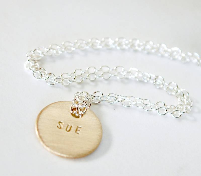 Personalisierte Namen Halskette Custom Hand Gestempelt Sterling Silber Und Gold Gefüllt Personalisierte Namen Halskette Custom Hand Gestempelt Sterling Silber Und Gold Gefüllt von Studio463