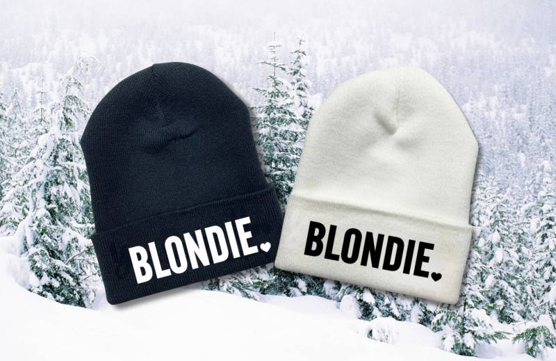 Blondie Cuffed Beanie, Jede Brünett Braucht Eine Blonde Best Friend Geschenke, Brownie Passende Mützen, Blonde Brunette Hüte, Hut von Studio5565