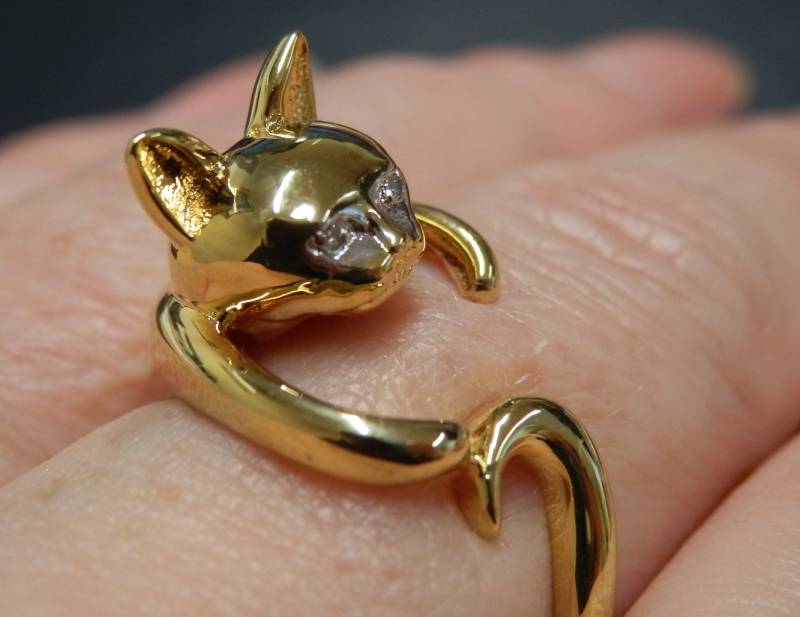 Katzen Ring Vergoldet Katzen Ring Vergoldet von Studio7Jewellery