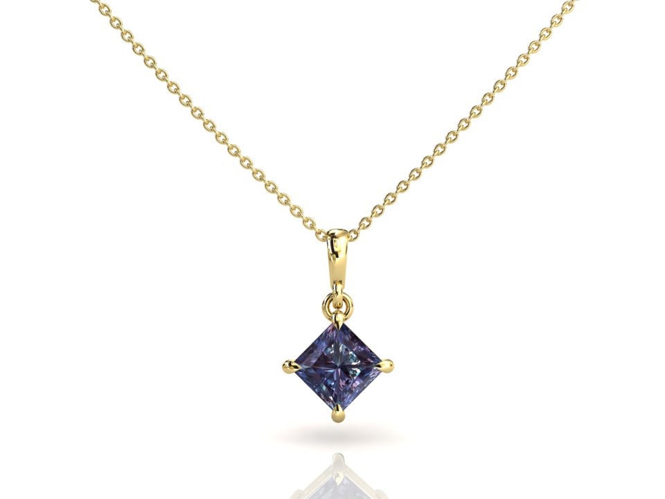 Alexandrit Anhänger | Layering Halskette Prinzessin Cut Gelbgold Kette Brautjungfern Geschenk Jubiläumsgeschenk Geburtsstein Alexandrit Anhänger | Layering Halskette Prinzessin Cut Gelbgold Kette Brautjungfern Geschenk Jubiläumsgeschenk Geburtsstein von StudioAlexandrite