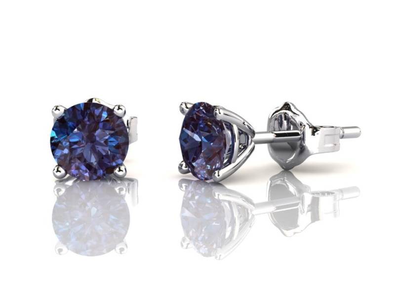 Platin Alexandrit Ohrstecker | Martini Edelstein Ohrringe Juni Geburtsstein von StudioAlexandrite