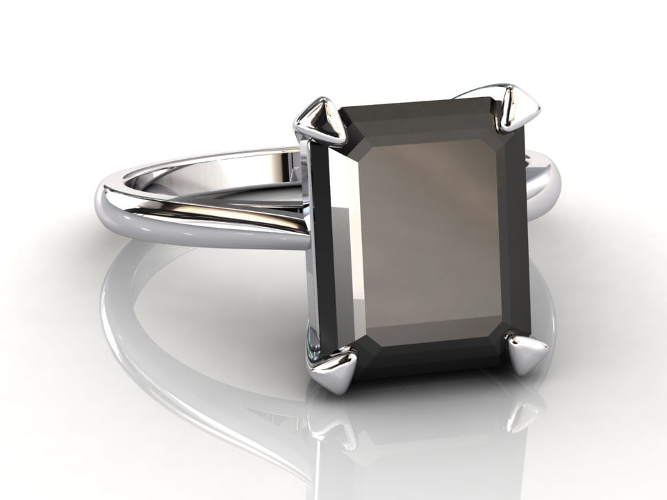 Platin Schwarzer Diamant Ring | Verlobungsring Jubiläumsring Solitär Massive 4 Karat Cocktail von StudioBlackDiamond