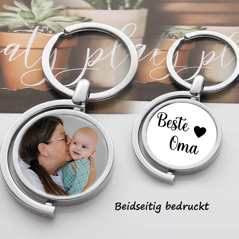 Oma Geschenk Personalisierter Schlüsselanhänger Mit Eigenen Fotos Beidseitg Bedruckt | Geschenkidee Fotogeschenk Kinder von StudioColorShop