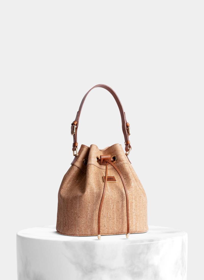 Kork Bucket Bag, Lederdetails, Gold Textur, Schultertasche von StudioCork